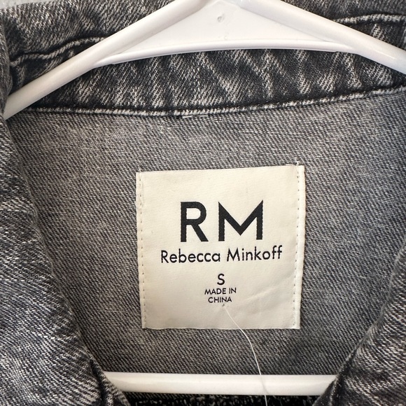 RM Rebecca Minkoff gray silver studded denim jacket women’s size s NWOT - Picture 4 of 9